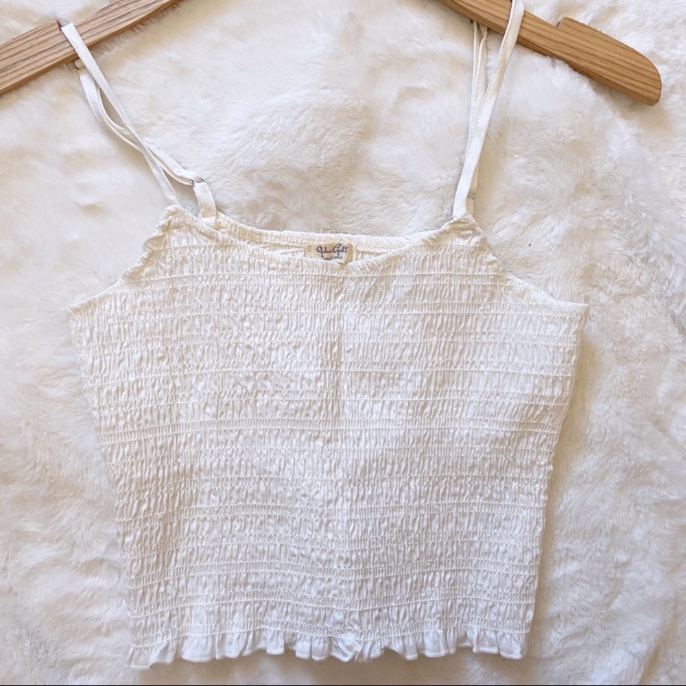 SOLD ⚡️ WHITE BRANDY MELVILLE RUCHED TANK TOP ⚡️